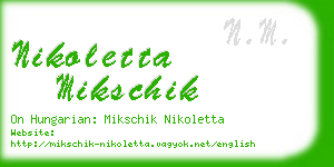 nikoletta mikschik business card